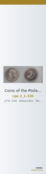 Coins of the Ptolemaic Empire Vol. I, Part 1, no. 320 — CANOA