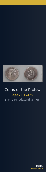 Coins of the Ptolemaic Empire Vol. I, Part 1, no. 320 — CANOA