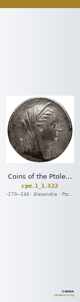 Coins of the Ptolemaic Empire Vol. I, Part 1, no. 322 — CANOA
