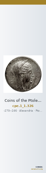 Coins of the Ptolemaic Empire Vol. I, Part 1, no. 326 — CANOA