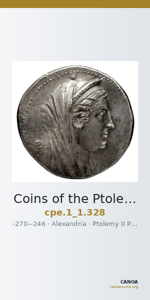 Coins of the Ptolemaic Empire Vol. I, Part 1, no. 328 — CANOA