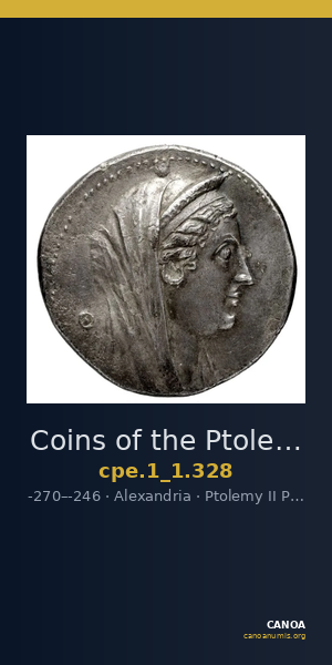 Coins of the Ptolemaic Empire Vol. I, Part 1, no. 328 — CANOA