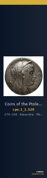 Coins of the Ptolemaic Empire Vol. I, Part 1, no. 329 — CANOA