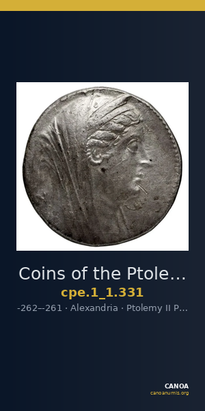 Coins of the Ptolemaic Empire Vol. I, Part 1, no. 331 — CANOA