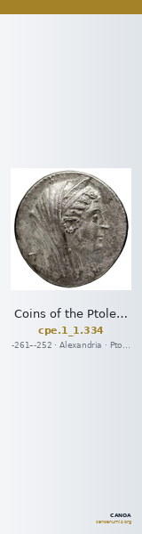 Coins of the Ptolemaic Empire Vol. I, Part 1, no. 334 — CANOA