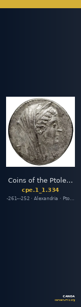 Coins of the Ptolemaic Empire Vol. I, Part 1, no. 334 — CANOA