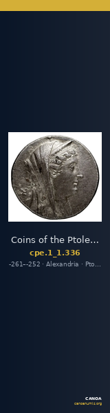 Coins of the Ptolemaic Empire Vol. I, Part 1, no. 336 — CANOA