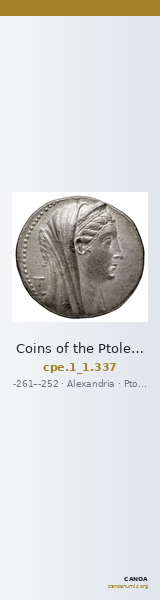 Coins of the Ptolemaic Empire Vol. I, Part 1, no. 337 — CANOA