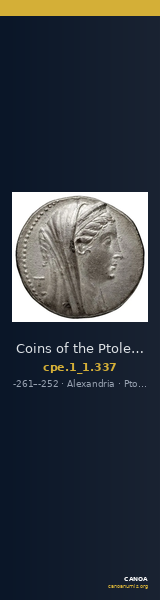 Coins of the Ptolemaic Empire Vol. I, Part 1, no. 337 — CANOA