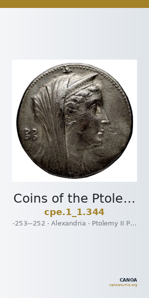 Coins of the Ptolemaic Empire Vol. I, Part 1, no. 344 — CANOA