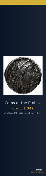 Coins of the Ptolemaic Empire Vol. I, Part 1, no. 347 — CANOA
