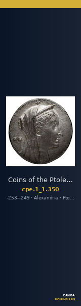 Coins of the Ptolemaic Empire Vol. I, Part 1, no. 350 — CANOA