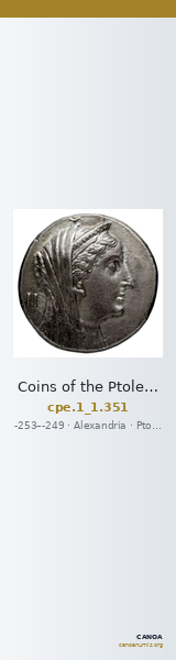 Coins of the Ptolemaic Empire Vol. I, Part 1, no. 351 — CANOA
