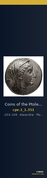 Coins of the Ptolemaic Empire Vol. I, Part 1, no. 351 — CANOA