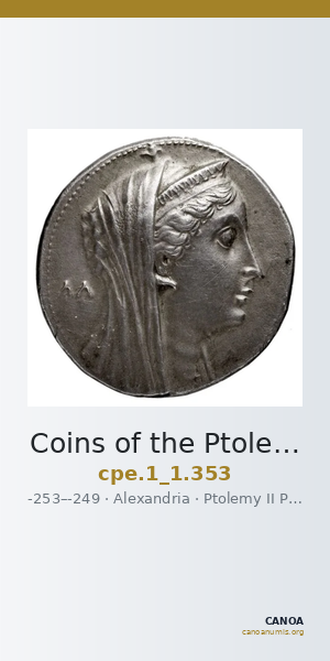 Coins of the Ptolemaic Empire Vol. I, Part 1, no. 353 — CANOA