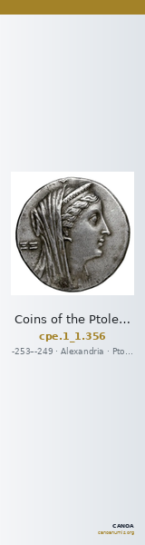 Coins of the Ptolemaic Empire Vol. I, Part 1, no. 356 — CANOA