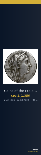 Coins of the Ptolemaic Empire Vol. I, Part 1, no. 356 — CANOA