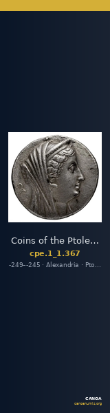 Coins of the Ptolemaic Empire Vol. I, Part 1, no. 367 — CANOA