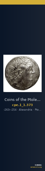 Coins of the Ptolemaic Empire Vol. I, Part 1, no. 373 — CANOA