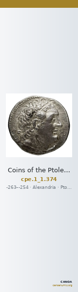 Coins of the Ptolemaic Empire Vol. I, Part 1, no. 374 — CANOA