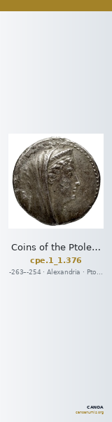 Coins of the Ptolemaic Empire Vol. I, Part 1, no. 376 — CANOA
