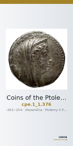 Coins of the Ptolemaic Empire Vol. I, Part 1, no. 376 — CANOA