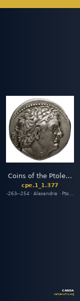 Coins of the Ptolemaic Empire Vol. I, Part 1, no. 377 — CANOA