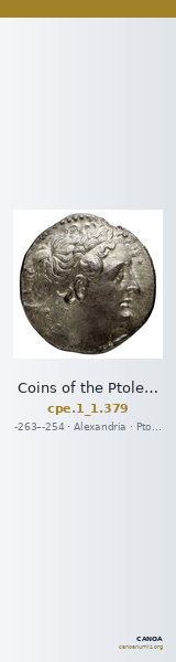 Coins of the Ptolemaic Empire Vol. I, Part 1, no. 379 — CANOA