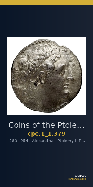 Coins of the Ptolemaic Empire Vol. I, Part 1, no. 379 — CANOA
