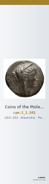 Coins of the Ptolemaic Empire Vol. I, Part 1, no. 381 — CANOA