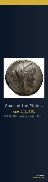 Coins of the Ptolemaic Empire Vol. I, Part 1, no. 381 — CANOA