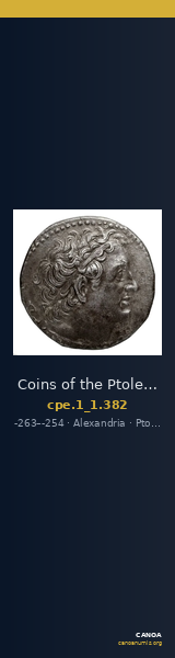 Coins of the Ptolemaic Empire Vol. I, Part 1, no. 382 — CANOA