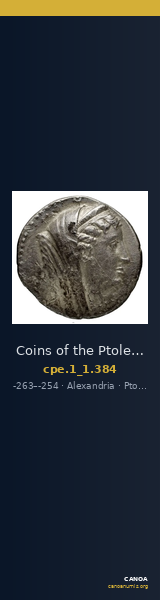Coins of the Ptolemaic Empire Vol. I, Part 1, no. 384 — CANOA