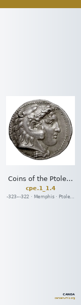 Coins of the Ptolemaic Empire Vol. I, Part 1, no. 4 — CANOA