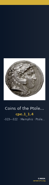 Coins of the Ptolemaic Empire Vol. I, Part 1, no. 4 — CANOA