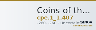 Coins of the Ptolemaic Empire Vol. I, Part 1, no. 407 — CANOA
