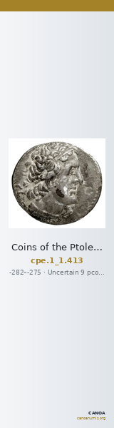 Coins of the Ptolemaic Empire Vol. I, Part 1, no. 413 — CANOA