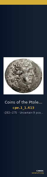 Coins of the Ptolemaic Empire Vol. I, Part 1, no. 413 — CANOA