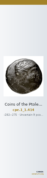 Coins of the Ptolemaic Empire Vol. I, Part 1, no. 414 — CANOA