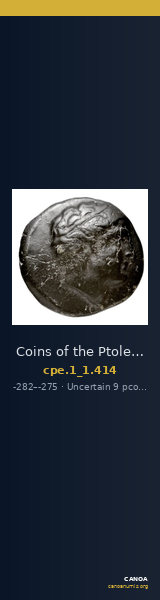 Coins of the Ptolemaic Empire Vol. I, Part 1, no. 414 — CANOA