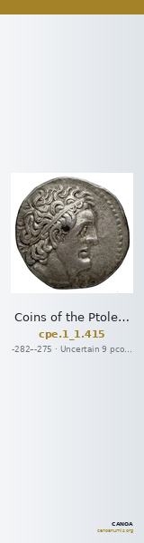 Coins of the Ptolemaic Empire Vol. I, Part 1, no. 415 — CANOA
