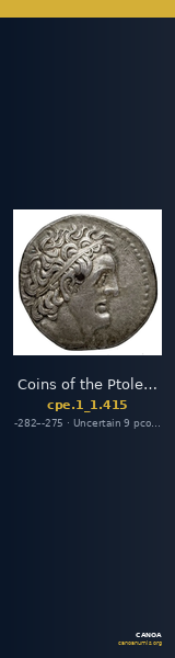 Coins of the Ptolemaic Empire Vol. I, Part 1, no. 415 — CANOA
