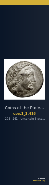 Coins of the Ptolemaic Empire Vol. I, Part 1, no. 416 — CANOA