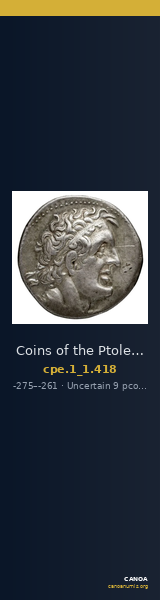 Coins of the Ptolemaic Empire Vol. I, Part 1, no. 418 — CANOA