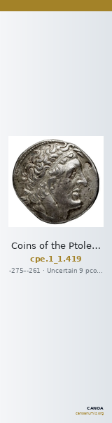 Coins of the Ptolemaic Empire Vol. I, Part 1, no. 419 — CANOA