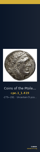 Coins of the Ptolemaic Empire Vol. I, Part 1, no. 419 — CANOA