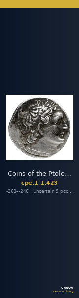 Coins of the Ptolemaic Empire Vol. I, Part 1, no. 423 — CANOA