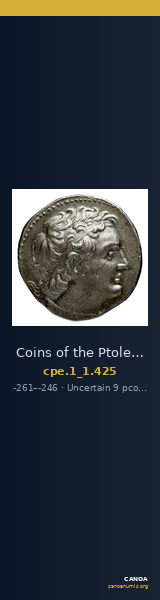 Coins of the Ptolemaic Empire Vol. I, Part 1, no. 425 — CANOA