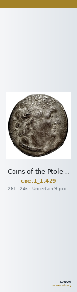Coins of the Ptolemaic Empire Vol. I, Part 1, no. 429 — CANOA