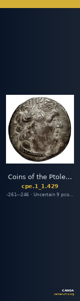 Coins of the Ptolemaic Empire Vol. I, Part 1, no. 429 — CANOA